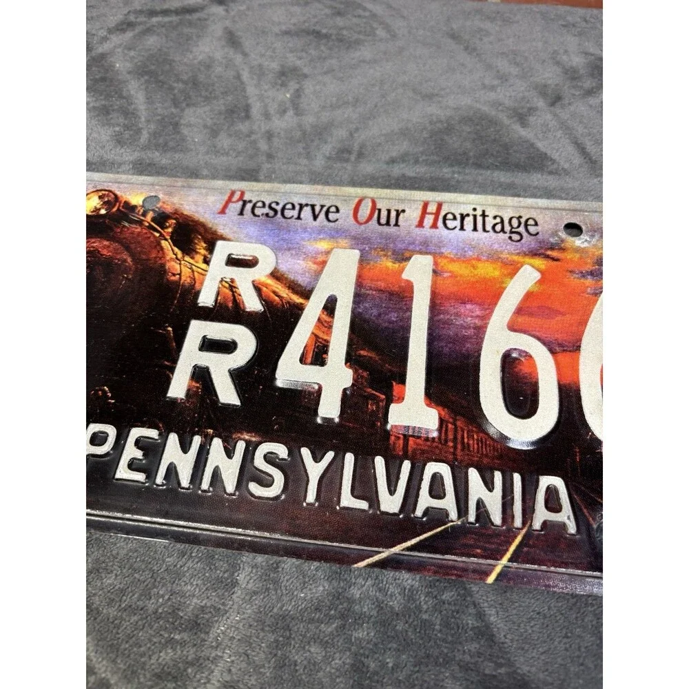Pennsylvania License Plate Preserve Our Heritage Train Locomotive RR 4166